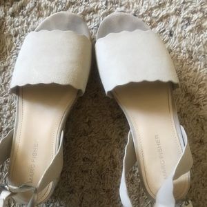 Marc Fisher grey sandals.